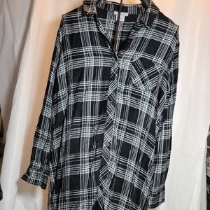 #1266 Plaid shirt dress